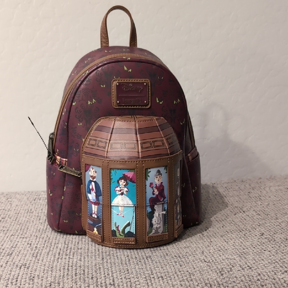 Loungefly Brown and Purple Backpack with Character Design
